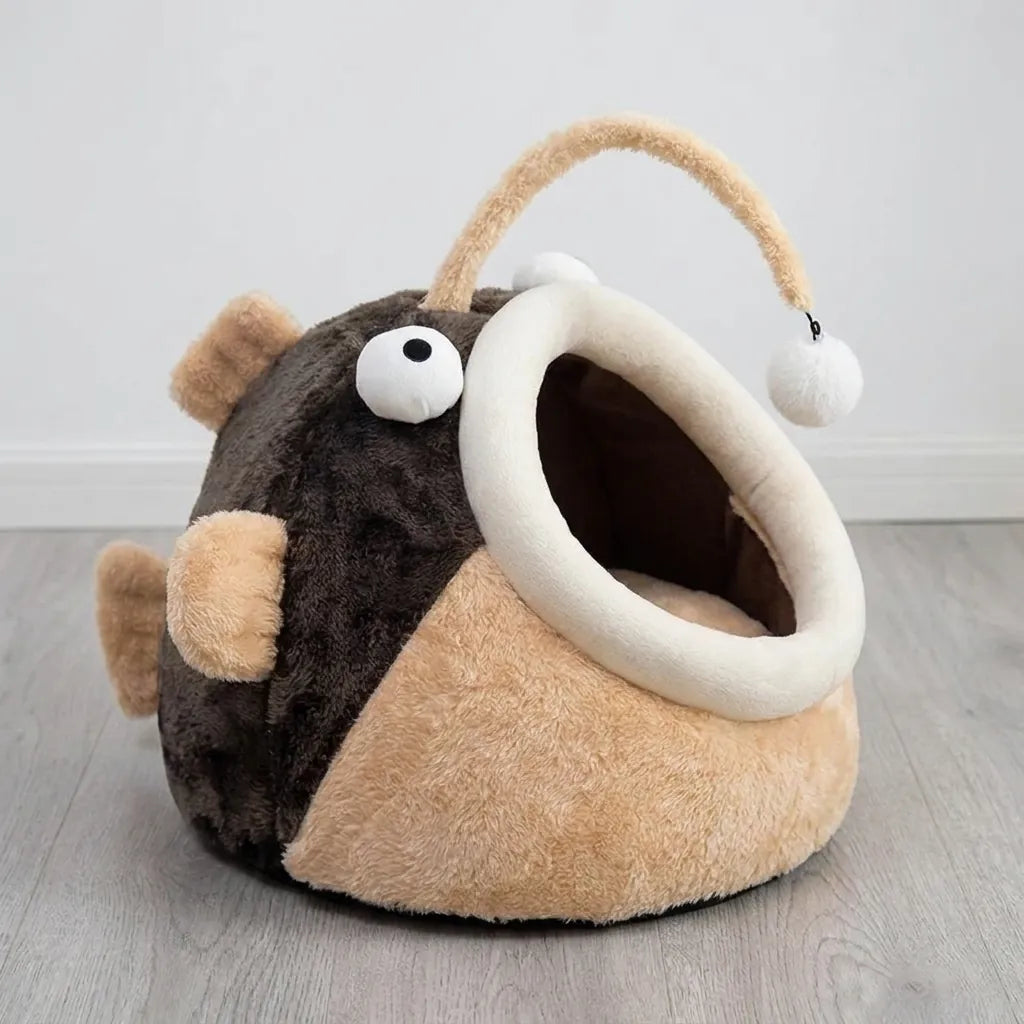 Cama cueva de pez para gatos Pletonia